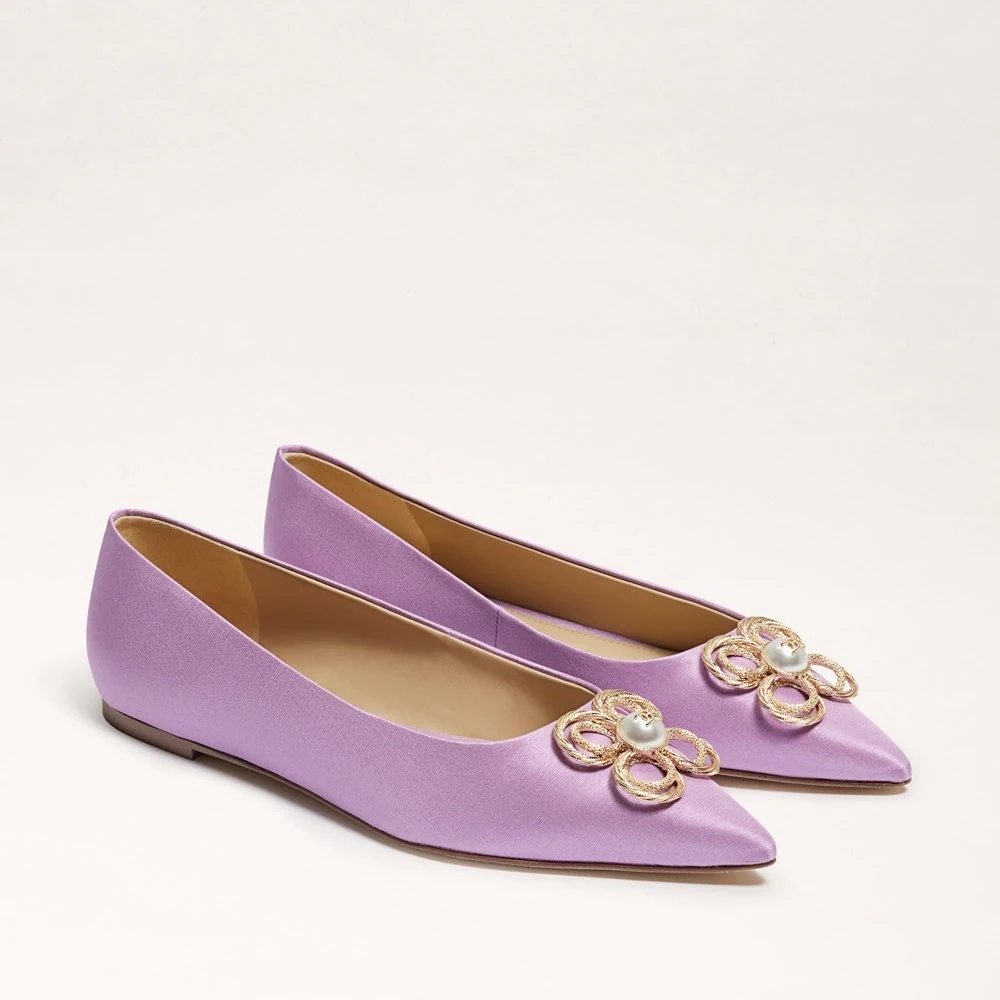 Sam Edelman Purple Flats with Gold Embellishments - Picture 2 of 7